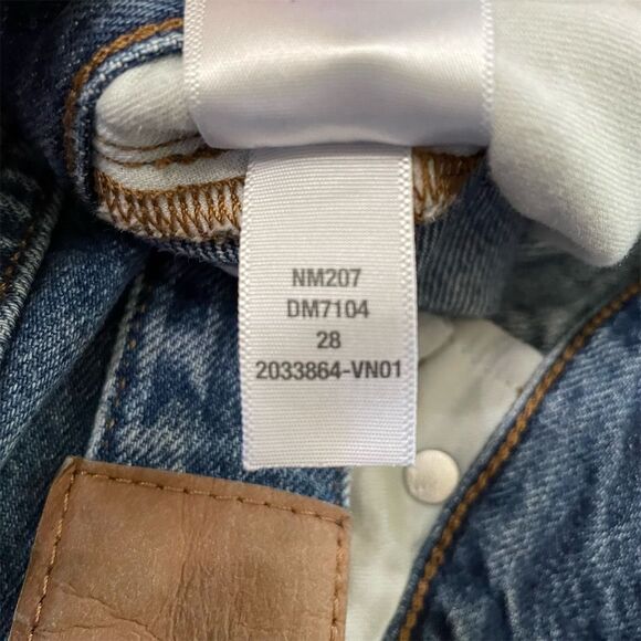 Madewell Low-Slung Straight Leg Jeans Size 28 Button Fly 100% Cotton - Picture 14 of 15